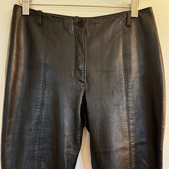 Vintage Black Leather Pants - Picture 2 of 8
